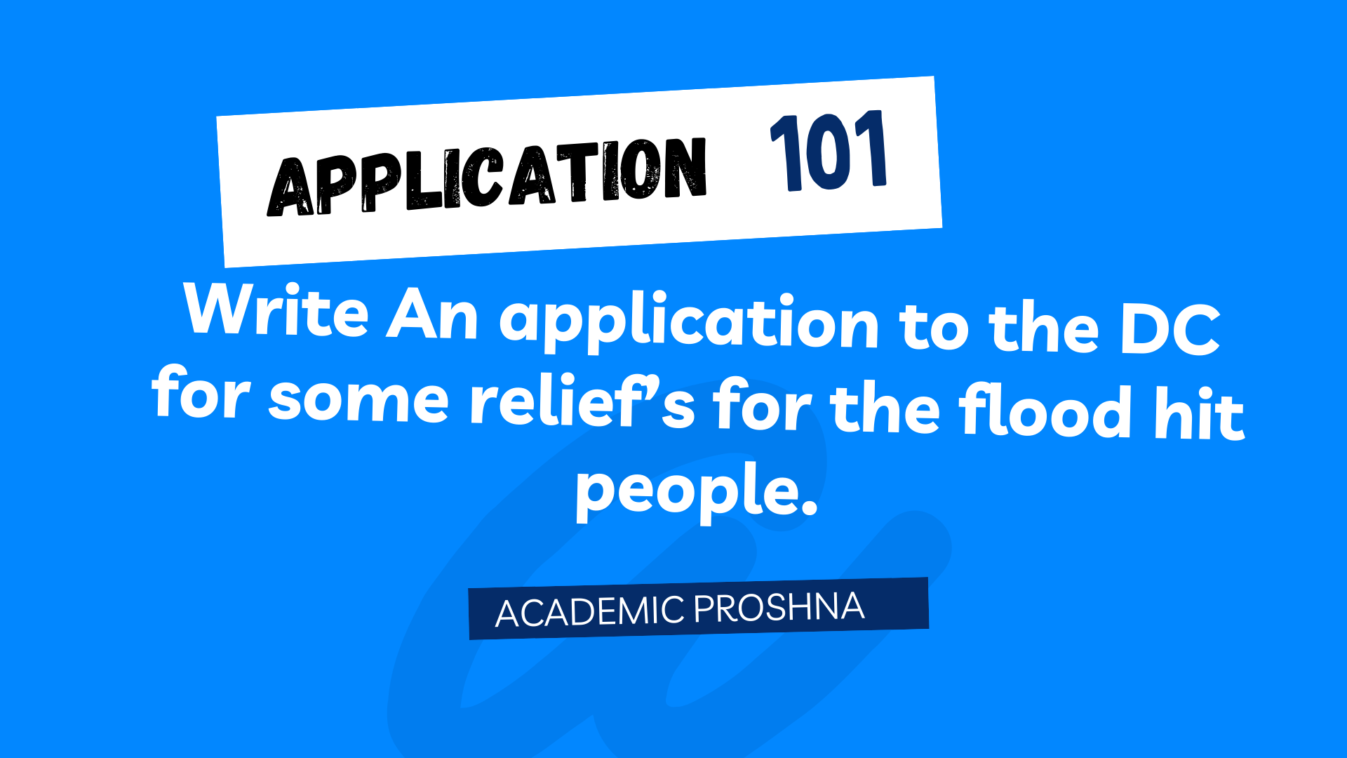 An application for relief for the flood affected people.